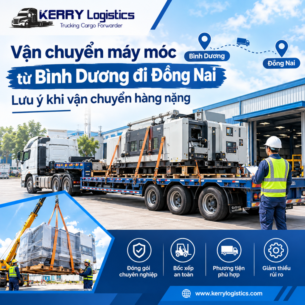 Vận chuyển máy móc từ Bình Dương đi Đồng Nai: Lưu ý khi vận chuyển hàng nặng