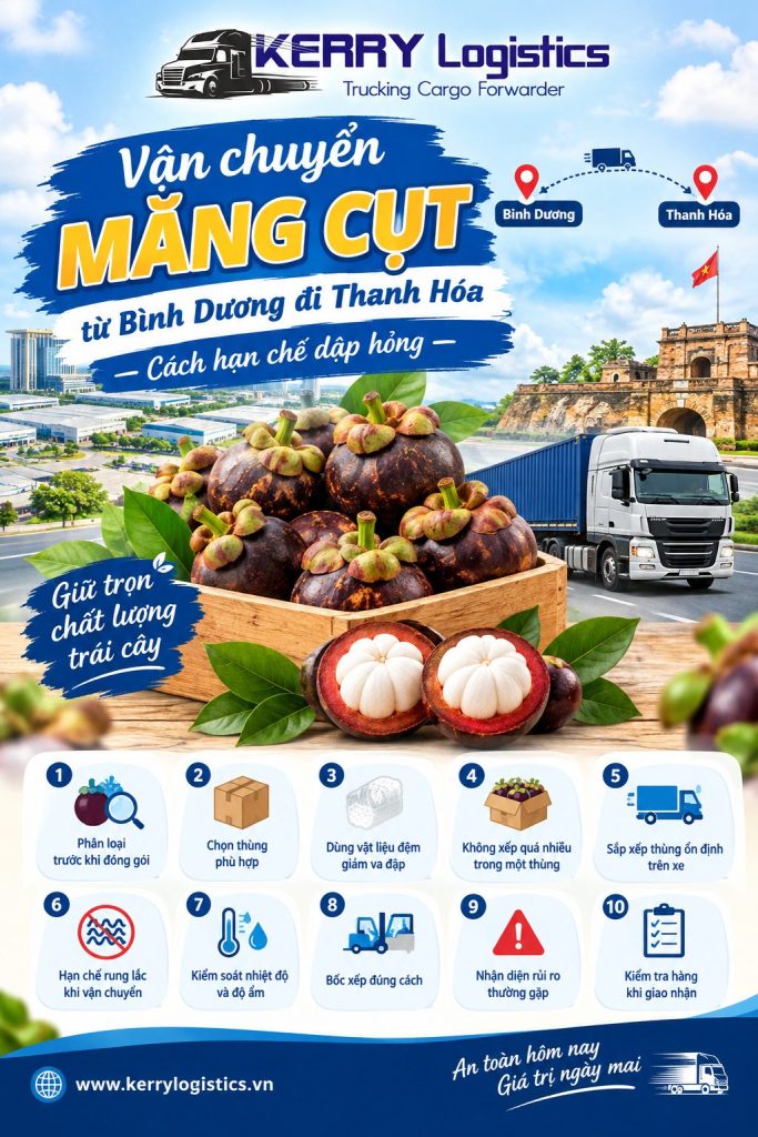 Vận chuyển măng cụt từ Bình Dương đi Thanh Hóa: Cách hạn chế dập hỏng
