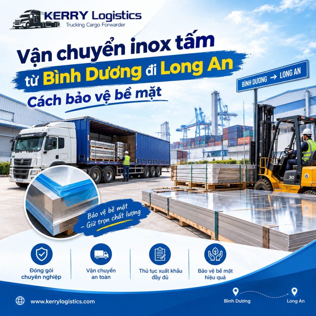 Vận chuyển inox tấm từ Bình Dương đi Long An: Cách bảo vệ bề mặt